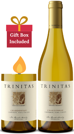 Chardonnay and bottle candel