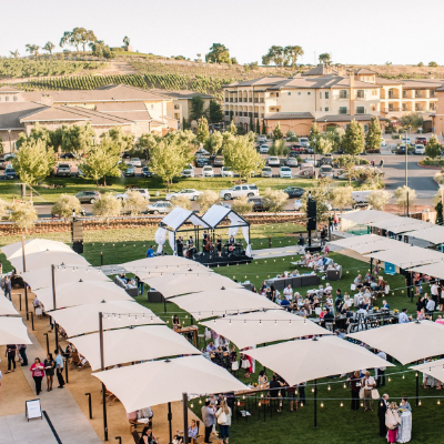 Aerial of Vista Collina lawn