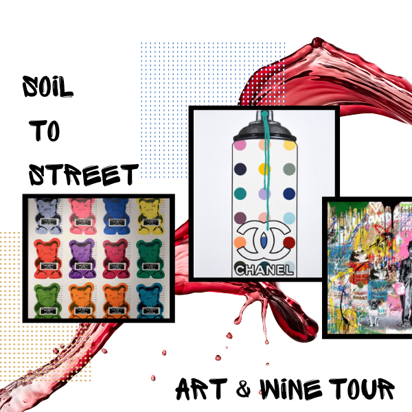 Event banner with images of street art