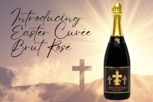 Bottle of Easter Brut with Easter theme