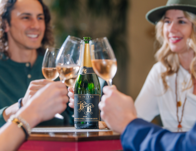 People toasting with Rose bubbles