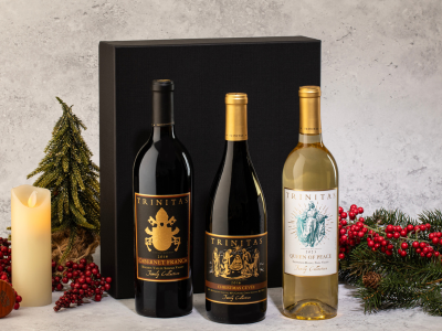 3 bottles of wine and a gift box