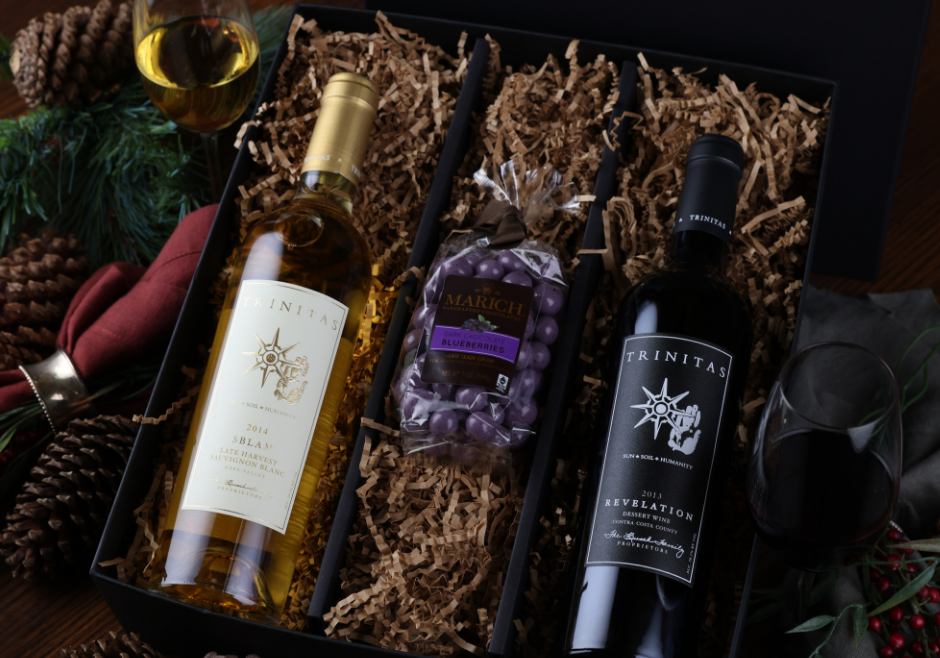 Dessert wines in gift box